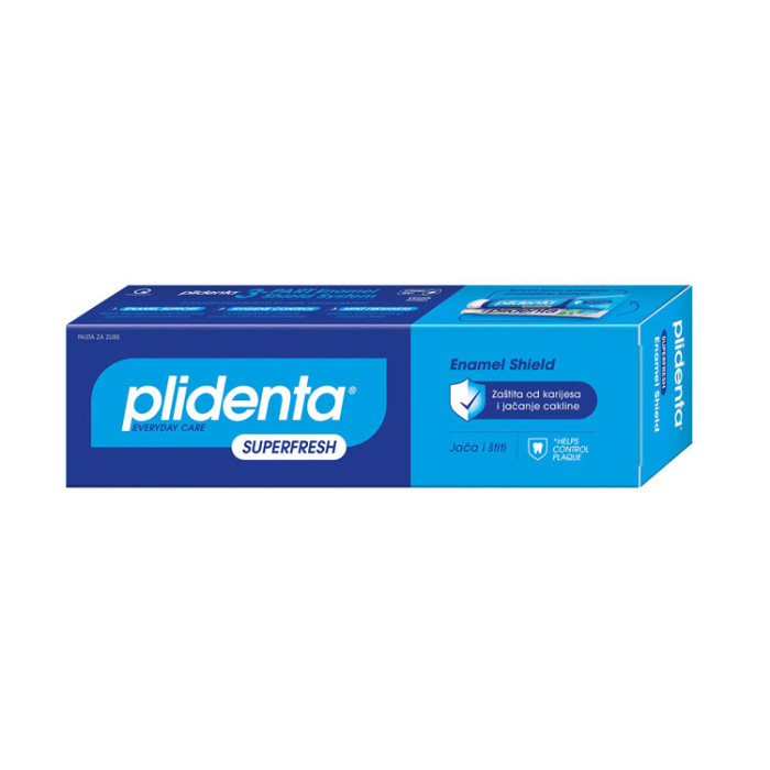Зубная паста PLIDENTA SUPERFRESH Защита от кариеса и укрепления эмали, 75 мл