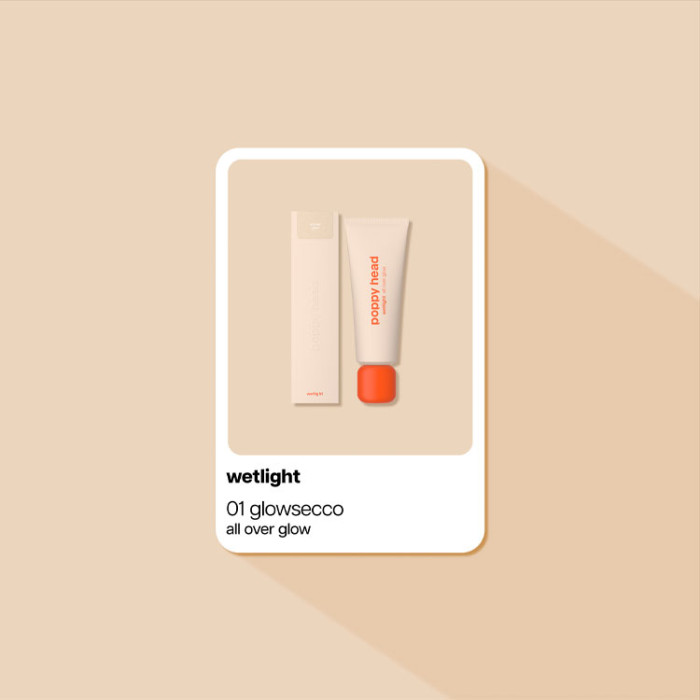 Хайлайтер для обличчя та тіла POPPY HEAD Wetlight All Over Glow, 01 Glowsecco, 5903843265078