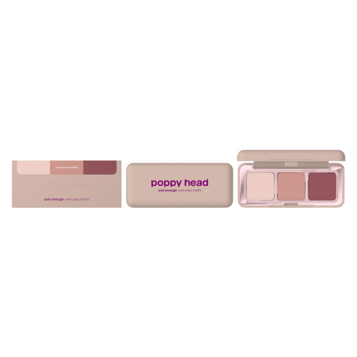 Палетка матових тіней для повік POPPY HEAD Just Enough Everyday Matte, 01 Mauve On, 5903843265498