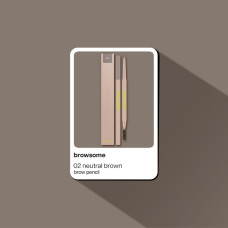 Карандаш для бровей POPPY HEAD Browsome, 02 Neutral Brown