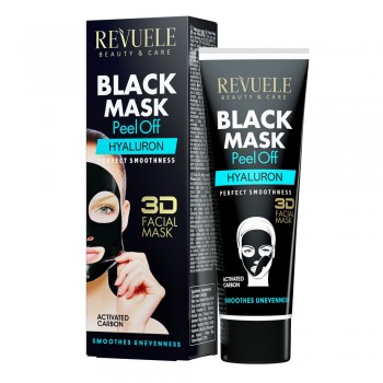 Заказать Черная маска REVUELE 3D Facial Peel Off HYALURON 80 мл недорого