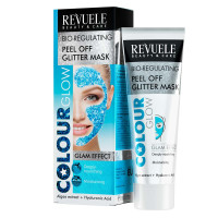 Маска-пленка голубая Revuele Color Glow Glitter биорегулирующая с блестками,80 мл