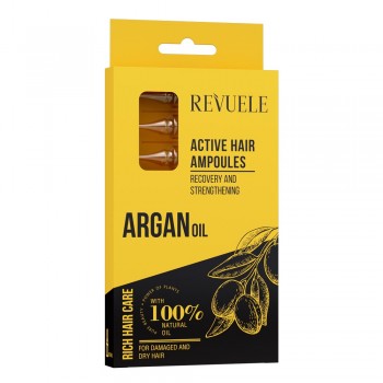 Заказать Активные ампулы для волос REVUELE HAIR CARE с аргановым маслом 8x5мл недорого