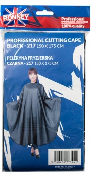 Заказать Пеньюар для стрижки Ronney Professional Cutting Cape Black, размер 150 x 175 недорого
