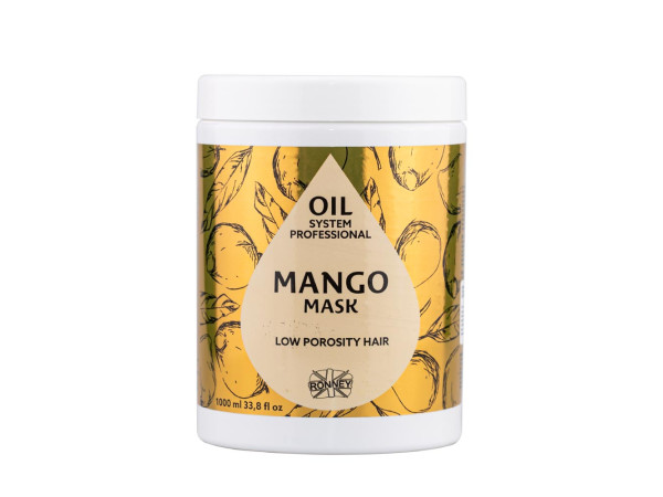 Маска для волос с низкой пористостью Ronney Professional Oil System Mango, 1000 мл