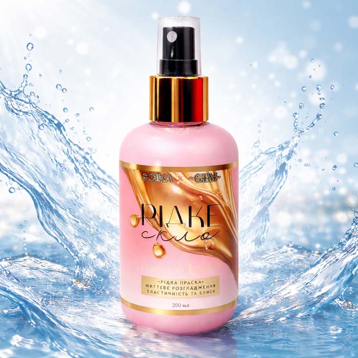Крем-спрей для волосся Soika Рідка праска Миттєве розгладження, еластичність та блиск, 200 мл, 4820238721517