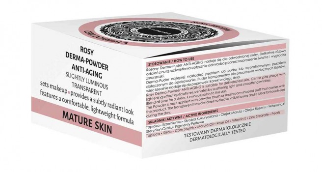 Розовая пудра Vipera Cos-Medica Rosy DERMA-POWDER Loose ANTI-AGING для зрелой кожи, 11 г