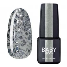 Гель лак Baby Moon Dance Diamond Gel polish №019 срібний глітер на напівпрозорій основі 6 мл