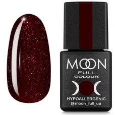 Гель-лак Moon Full Diamond №21 насичений бордовий з рожевим шиммером