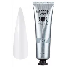 Полігель для нарощування нігтів Moon Full Poly Gel №01, туба 30 мл