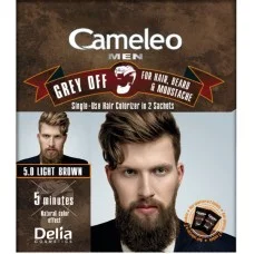 Фарба Delia Cosmetics GREY OFF для волосся, бороди та вусів тон 5.0 світлий каштан - 2х15 мл