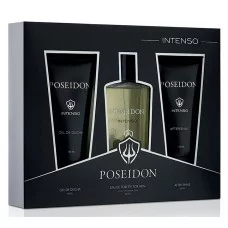 Косметичний набір для чоловіків Instituto Espanol POSEIDON INTENSO  (туал.вода 150 мл + гель д/душу 150 мл + лосьйон п/гоління 150 мл)