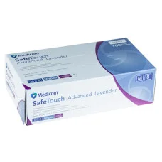 Рукавички нітрилові оглядові текстуровані без пудри нестерильні Medicom SafeTouch Advanced Lavender, 3,5г розмір M  50 пар