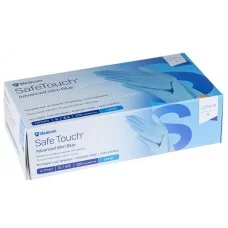 Рукавички нітрилові оглядові текстуровані без пудри нестерильні Medicom SafeTouch Advanced Slim Blue 3,5г сині, розмір S 50 пар