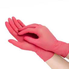 Рукавички нiтриловi оглядовi текстуровані без пудри нестерильні Medicom SafeTouch Advanced маджента, 3,5г розмір XS 50 пар