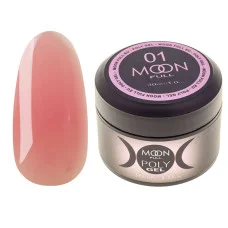 Полігель для нарощування нігтів Moon Full Poly Gel № 01 Рожева Орхідея 30 мл