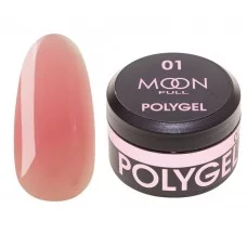 Полігель для нарощування нігтів Moon Full Poly Gel №01 Рожева Орхідея 15 мл