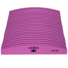 Пилка-бафф для ногтей Moon Full Pink 120/180 полумесяц, (24шт/уп)