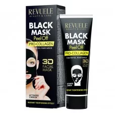 Черная маска REVUELE 3D Facial Peel Off PRO-COLLAGEN 80 мл