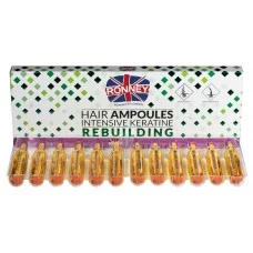 Ампули для відновлення волосся RONNEY Hair Ampoules Intensive KERATINE Rebuilding (12x10 мл)