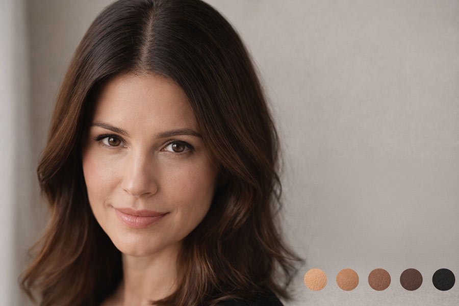 Как подобрать оттенок пудры для маскировки седины — палитра 5 тонов для разного цвета волос.