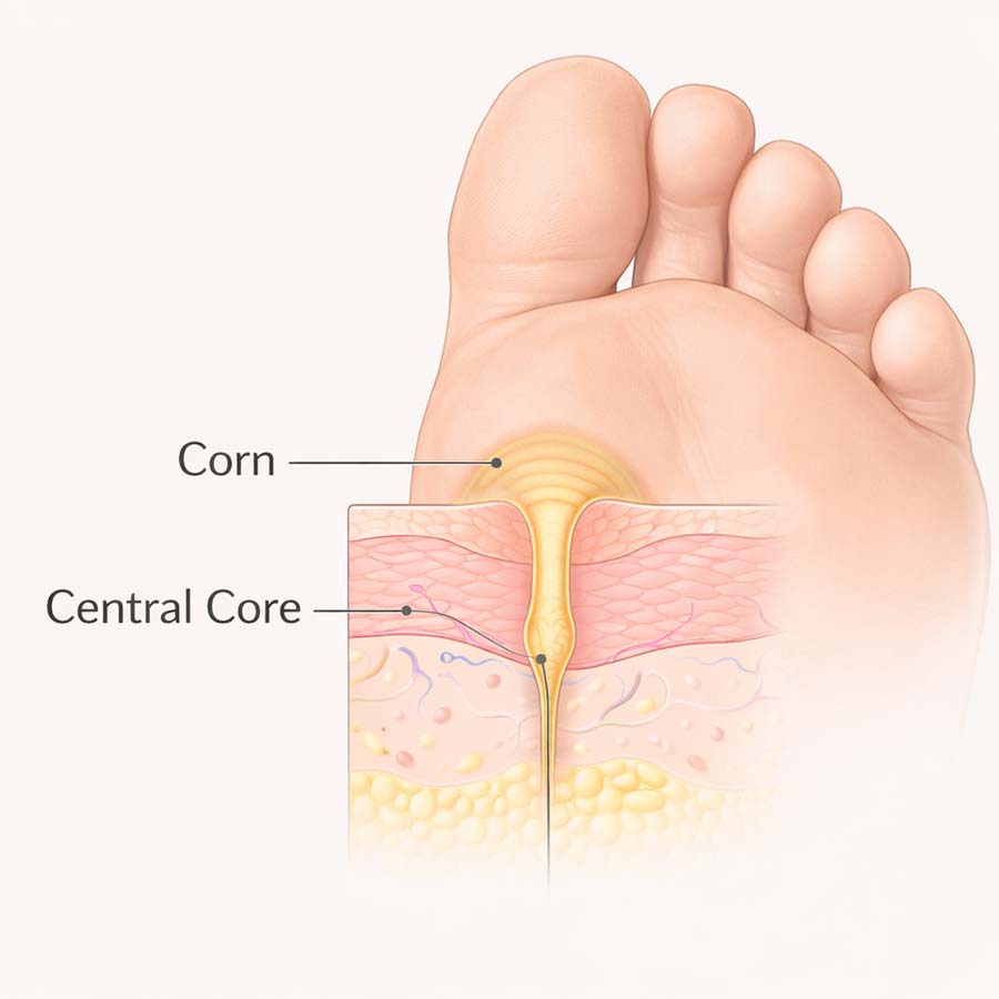 схема строения стержневого мозоля